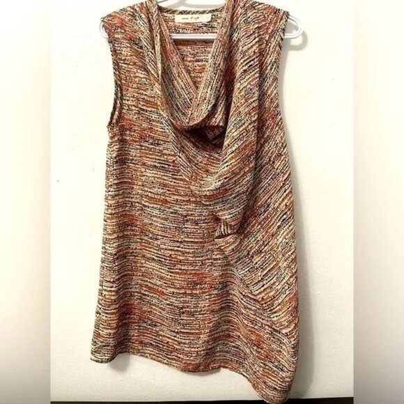 Cameo & Myth Scoop Neck Stripe Gradient Pattern Sleeveless Top Blouse - Picture 1 of 4